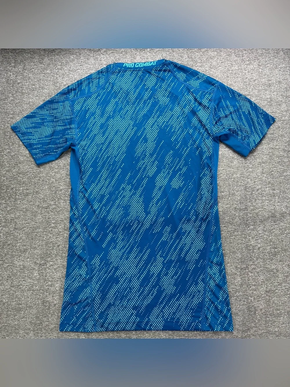 Nike Pro Combat Dri Fit Compression T Shirt Blue Mens Size X-Large Short Sleeve